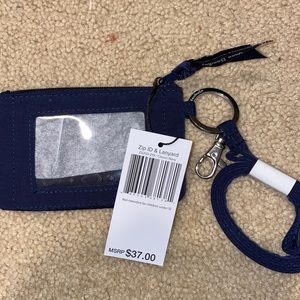 NWT Vera Bradley zip ID and lanyard